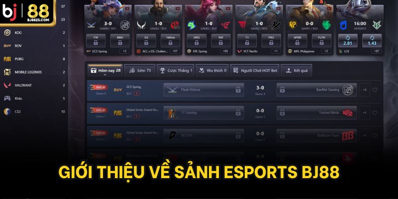 Giới thiệu về sảnh Esports BJ88